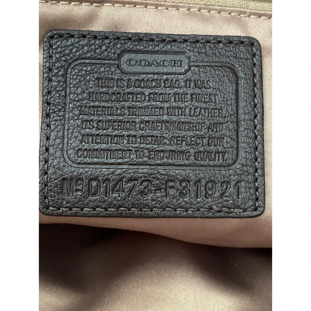 Rare Coach‎ Signature C Park Signature KT Zip Satchel Khaki/Brown 3 Zipper Pu se